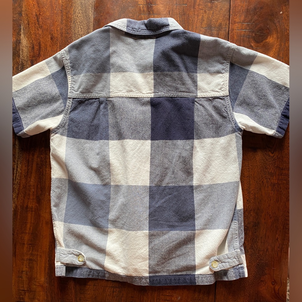NorthCrest Retro Navy Checkered Button-up - Small - Picture 3 of 6